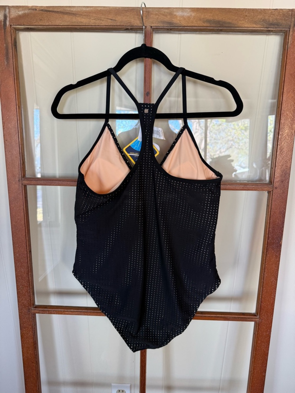 Fabletics NWT Valentina One Piece Swimsuit Black Racerback Thin Strap - L - Picture 7 of 7
